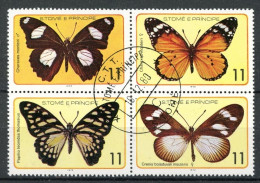 Sao Tome E Principe Viererblock 561-566 Gestempelt Schmetterling #JT952 - Sao Tomé Y Príncipe