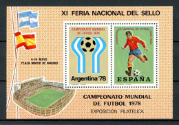 Spanien Vignetten-Block Postfrisch Fußball WM 1978 Rot #JM041 - Autres & Non Classés