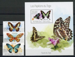 Togo Einzelmarken 5239-5241 + Bl. 869 Postfrisch Schmetterling #HF459 - Togo (1960-...)