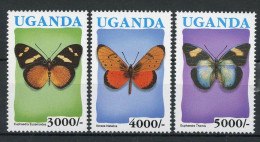 Uganda 1084-86 Postfrisch Schmetterling #HF385 - Ouganda (1962-...)