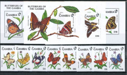 Gambia 1164-1171, Block 112-115 Postfrisch Schmetterling #JT963 - Gambie (1965-...)