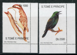 Sao Tome E Principe 1330 + 1333 Postfrisch Vögel #HE815 - Sao Tomé Y Príncipe