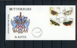 St. Kitts 271-274 Schmetterling Ersttagesbrief/FDC #JW630 - St.Kitts Und Nevis ( 1983-...)