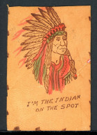 USA Lederpostkarte Motiv Indianer, USA > Göttingen #JS043 - Andere & Zonder Classificatie