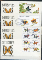 Sierra Leone 1651-1658, Block Schmetterling Ersttagesbrief/FDC #JW623 - Sierra Leona (1961-...)