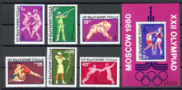 Bulgarien 2853-2858 + Bl. 99 Postfrisch Olympia 1980 Moskau #JR837 - Autres & Non Classés