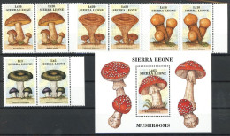 Sierra Leone Paare 1076-1079, Block 75 Postfrisch Pilze #JQ946 - Sierra Leona (1961-...)