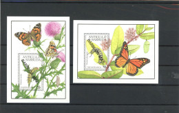 Antigua Barbuda Block 178-79 Postfrisch Schmetterling #JU311 - Antigua Et Barbuda (1981-...)
