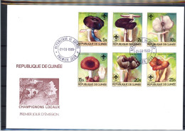 Guinea 1019-1024, Block 128 Pilze Ersttagesbrief/FDC #JR630 - Guinée (1958-...)