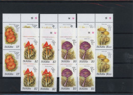 St. Kitts Viererblock 213-217 Postfrisch Pilze #JQ990 - St.Kitts Und Nevis ( 1983-...)