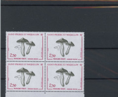 St. Pierre Und Miquelon Viererblock 569 Postfrisch Pilze #JO758 - Anguilla (1968-...)