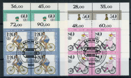 Berlin 4er Bl. Ecken Mit 735-38 Jugendsport Ersttagssonderstempel #HK572 - Autres & Non Classés