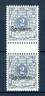 Deutsches Reich Senkr. Paar 52 SP Postfrisch Aufdruck Specimen #HF028 - Nuevos