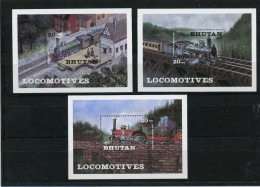 Bhutan Block 107-109 Postfrisch Eisenbahn #IX239 - Bhoutan