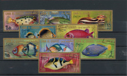 Umm Al Quiwain Flugpostmarken 189-197 A Gestempelt Fische #IN094 - Sonstige & Ohne Zuordnung
