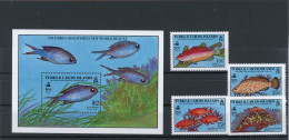 Turks Und Caicos 921-922, 25-26, Block 87 Postfrisch Fische #IN096 - Turks And Caicos