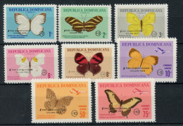 Dominikanische Rep. 876-83 Postfrisch Schmetterling #HE945 - Dominican Republic