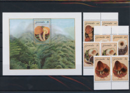 Grenada Paare 1491-1494, Block 162 Postfrisch Pilze #JO776 - Grenada (1974-...)