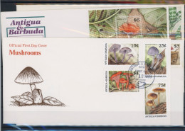 Antigua Barbuda 1258-1265, Block 162-163 Pilze Ersttagesbrief/FDC #JO783 - Antigua Et Barbuda (1981-...)