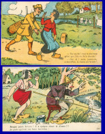 * LOT DE 2 CP - ILLUSTRATION * PATOISERIE * GRIVOISE * PAYSANS * PECHEUR * CHASSEUR * EDIT. NOZAIS - G.H. - 1929 - Humour