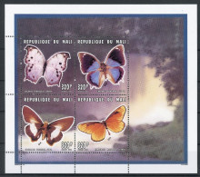 Mali 1597-1600 Postfrisch Schmetterlinge ZD Bogen #GL680 - Mali (1959-...)