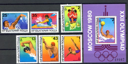 Bulgarien 2840-2845 + Bl. 98 Postfrisch Olympia 1980 Moskau #JR833 - Sonstige & Ohne Zuordnung
