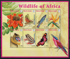 Sierra Leone Kleinbogen Mit 2402-2409 Postfrisch Fauna Und Flora #JP157 - Sierra Leone (1961-...)
