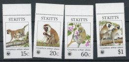 St. Kitts 184-187 Postfrisch Affen #HB099 - St.Kitts-et-Nevis ( 1983-...)