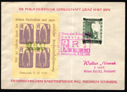 Österreich 860 Schmiedl Raketenpost Vignette Semriach 9.IX.1961 #NF787 - Other & Unclassified