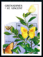 St. Vincent Grenadinen Block 46 Postfrisch Schmetterlinge #HB257 - St.Vincent Und Die Grenadinen
