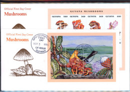 Guyana Kleinbogen 5526-5533, Block 502 Pilze Ersttagesbrief/FDC #JR629 - Guiana (1966-...)