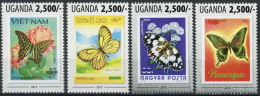 Uganda Einzelmarken 3127-3130 Postfrisch Schmetterling #HF388 - Ouganda (1962-...)