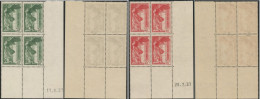 FRANCE - Yv #354/355 BLOC 4 COIN DATE 1937 - BIEN CENTRE, GOMME ORIGINALE (**) SIGNE CALVES - 1937 - 1930-1939
