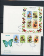 Ghana 928-931, Block 95 Schmetterling Ersttagesbrief/FDC #JW647 - Ghana (1957-...)