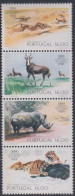 PORTUGAL 1984 - FAUNA MAMIFEROS DEL ZOO DE LISBOA - YVERT Nº 1596/1599** - Neushoorn