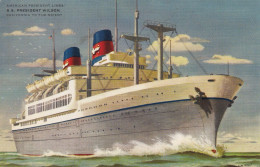 Ship S.S. President Wilson Line From California To The Philippines , Hawaii , China , Japon Art Card Signed  S.W. Galli - Filippine