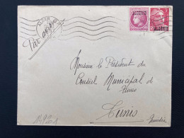 LETTRE Par Avion Pour La TUNISIE TP M DE GANDON 3F + CERES DE MAZELIN 1F50 Surch. ALGERIE OBL.MEC. CONTINUE 18 JANV 47 A - 1921-1960: Modern Tijdperk