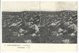 77 Fontainebleau - Carte Stereoscopique -  Les Gorges D'apremont - Fontainebleau