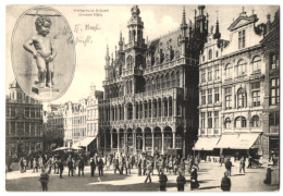 Riesen-AK Brüssel, Deutsche Soldaten In Feldgrau Flanieren Auf Dem Grossen Platz  - War 1914-18