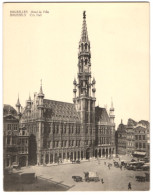 Riesen-AK Brüssel / Bruxelles, Hotel De Ville, Marktstände Auf Dem Rathausplatz  - Mercadillos