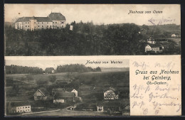 AK Neuhaus Bei Geinberg, Ortsansichten Von Osten Und Westen  - Other & Unclassified