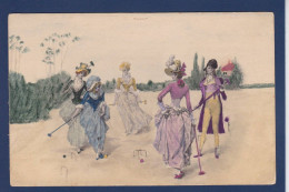 CPA Croquet Jeu Femme Woman écrite - Autres & Non Classés