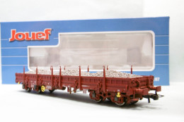 Jouef - Wagon Plat à Ranchers Remms SNCF Avec Ballast ép. V Réf. HJ6075 BO HO 1/87 - Goods Waggons (wagons)