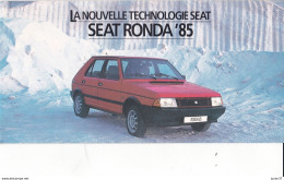 Dépliant  De Seat Ronda 85 - Publicités