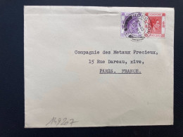 LETTRE Pour La FRANCE TP TWENTY CENTS + TEN CENTS OBL.10 MY 48 HONG KONG - Lettres & Documents