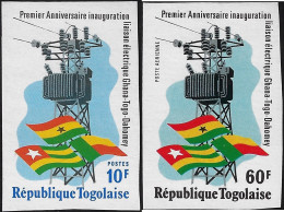 Togo 1976 Y&T 873 Et PA 292 Non Dentelés. Liaison électrique Ghana - Togo - Dahomey (Bénin) - Electricité