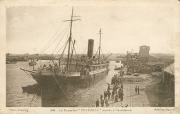 * PAQUEBOT " VOLUBILIS " ACCOSTE A CASABLANCA * ANIMEE * PHOTO FLANDRIN * EDIT. MARS - 1929 - Steamers