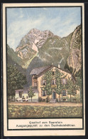 AK Obertraun Am Hallstättersee, Gasthof Zum Saarstein Von J. U. Th. Binder  - Autres & Non Classés