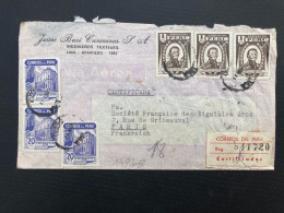 LR Pour La FRANCE TP LUZURIAGA 1s X3 + EL BANCO 20c X3 OBL.11 MAY 1951 - Perú