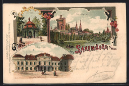 Lithographie Laxenburg B. Wien, Franzensfeste, Pavillon, Schloss  - Andere & Zonder Classificatie